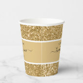 金ゴールドグリッター21周年記念ハッピーバースデーパーティー 紙コップ (右)