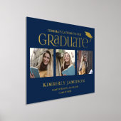 金ゴールドグリッター3写真卒業ウェルカムサイン 箔ポスター (レイダウン)