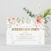 金ゴールドグリッター30歳の誕生日パーティー 招待状 (スタンド正面)