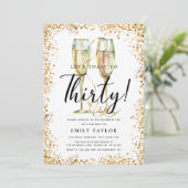 金ゴールドグリッター30th誕生日パーティー 招待状 (スタンド正面)