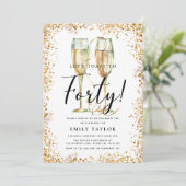 金ゴールドグリッター40歳の誕生日パーティー 招待状 (スタンド正面)