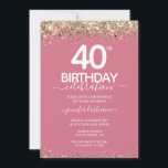 金ゴールドグリッター40th誕生日パーティの招待状 招待状<br><div class="desc">上エレガントと下に紙吹雪のハイライトが輝くフェイク金ゴールド縁どグリッター。すべての文字は調整可能で、簡単は独自のパーティーニーズに合わせて変更できる。40素晴らし歳の誕生日テンプレートデザイン。</div>
