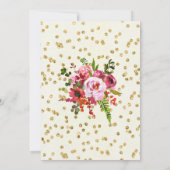 金ゴールドグリッター40th誕生日招待状 招待状 (裏面)