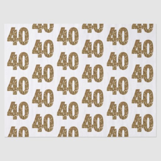 金ゴールドグリッター40th誕生日 薄葉紙 (正面)