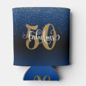 金ゴールドグリッター50とファブルーズブルーグラデーション誕生日 缶クーラー (裏面)