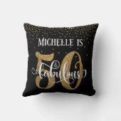 金ゴールドグリッター50と素晴らしいタイポグラフィ誕生日 クッション (裏面)