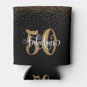 金ゴールドグリッター50と素晴らしいタイポグラフィ誕生日 缶クーラー (正面)