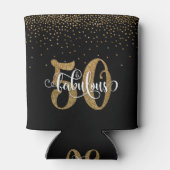 金ゴールドグリッター50と素晴らしいタイポグラフィ誕生日 缶クーラー (裏面)