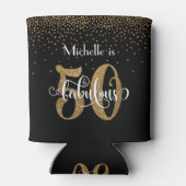 金ゴールドグリッター50と素晴らしいタイポグラフィ誕生日 缶クーラー (裏面)