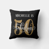 金ゴールドグリッター50と素晴らしい誕生日オーバーブラック クッション (裏面)