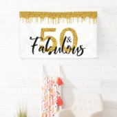 金ゴールドグリッター50と素晴らしい誕生日装飾 横断幕 (インサイチュ)