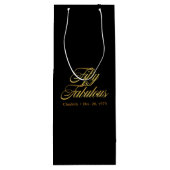 金ゴールドグリッター50と素晴らモダンしい50番目の誕生日 ワインギフトバッグ (裏面)