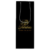 金ゴールドグリッター50と素晴らモダンしい50番目の誕生日 ワインギフトバッグ (正面)