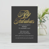 金ゴールドグリッター50と素晴らモダンしい50番目の誕生日 招待状 (スタンド正面)