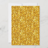 金ゴールドグリッター50ファブラス誕生日シャンパンパーティー 招待状 (裏面)