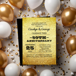 金ゴールドグリッター50周年記念パーティー 招待状