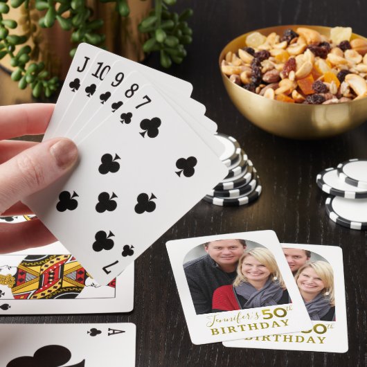 金ゴールドグリッター50回目の誕生日パーティーの写真 トランプ (インサイチュ)