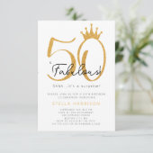 金ゴールドグリッター50thと素晴らしい誕生日パーティー 招待状 (スタンド正面)