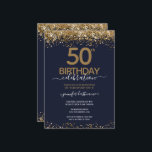 金ゴールドグリッター50th誕生日パーティーの招待状 招待状<br><div class="desc">上エレガントと下に紙吹雪のハイライトが輝くフェイク金ゴールド縁どグリッター。すべての文字は調整可能で、簡単は独自のパーティーニーズに合わせて変更できる。50素晴らし歳の誕生日テンプレートデザイン。</div>