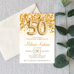 金ゴールドグリッター50th誕生日パーティーの招待状 招待状<br><div class="desc">これは金ゴールドグリッターと紙吹雪をテーマにした50thバースデーパーティー招待状である。デザインは、グリッターを含エレガントむおもしろい金ゴールド紙吹雪デザインからなる。クラスで50歳の誕生日を迎えるかわいい誕生日テーマ!</div>