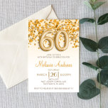 金ゴールドグリッター60th誕生日パーティーの招待 招待状<br><div class="desc">これは金ゴールドグリッターと紙吹雪をテーマにした60th Birthday Party招待状である。デザインは、グリッターを含エレガントむおもしろい金ゴールド紙吹雪デザインからなる。クラスで60歳の誕生日を迎えるかわいい誕生日テーマ!60</div>