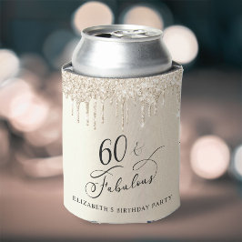 金ゴールドグリッター60th誕生日パーティー 缶クーラー