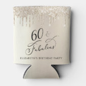 金ゴールドグリッター60th誕生日パーティー 缶クーラー (正面)