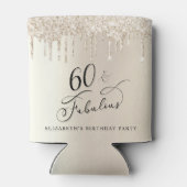 金ゴールドグリッター60th誕生日パーティー 缶クーラー (裏面)