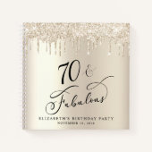 金ゴールドグリッター70thバースデーパーティーゲストブック ノートブック (正面)