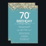 金ゴールドグリッター70th誕生日パーティーの招待状 招待状<br><div class="desc">上エレガントと下に紙吹雪のハイライトが輝くフェイク金ゴールド縁どグリッター。すべての文字は調整可能で、簡単は独自のパーティーニーズに合わせて変更できる。70素晴らし歳の誕生日テンプレートデザイン。</div>