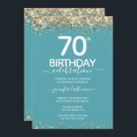 金ゴールドグリッター70th誕生日パーティーの招待状 招待状<br><div class="desc">上エレガントと下に紙吹雪のハイライトが輝くフェイク金ゴールド縁どグリッター。すべての文字は調整可能で、簡単は独自のパーティーニーズに合わせて変更できる。70素晴らし歳の誕生日テンプレートデザイン。</div>