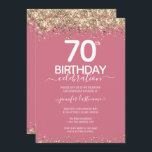 金ゴールドグリッター70th誕生日パーティーの招待状 招待状<br><div class="desc">上エレガントと下に紙吹雪のハイライトが輝くフェイク金ゴールド縁どグリッター。すべての文字は調整可能で、簡単は独自のパーティーニーズに合わせて変更できる。70素晴らし歳の誕生日テンプレートデザイン。</div>