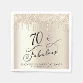 金ゴールドグリッター70th誕生日パーティー スタンダードカクテルナプキン (正面)