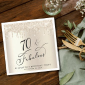 金ゴールドグリッター70th誕生日パーティー スタンダードカクテルナプキン