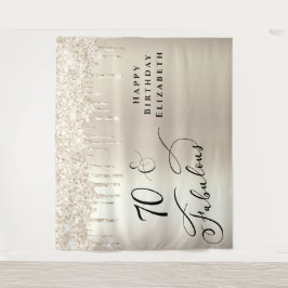 金ゴールドグリッター70th誕生日パーティー タペストリー