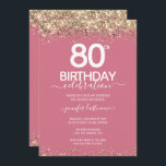 金ゴールドグリッター80th誕生日パーティーへの招待 招待状<br><div class="desc">上エレガントと下に紙吹雪のハイライトが輝くフェイク金ゴールド縁どグリッター。すべての文字は調整可能で、簡単は独自のパーティーニーズに合わせて変更できる。80歳素晴らしエレガントの誕生日テンプレートデザイン。</div>