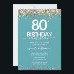 金ゴールドグリッター80th誕生日パーティーへの招待 招待状<br><div class="desc">上エレガントと下に紙吹雪のハイライトが輝くフェイク金ゴールド縁どグリッター。すべての文字は調整可能で、簡単は独自のパーティーニーズに合わせて変更できる。80歳素晴らしエレガントの誕生日テンプレートデザイン。</div>