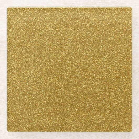 金ゴールドグリッター ガラスコースター (正面)
