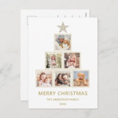 金ゴールドグリッター |クリスマスフォトツリー シーズンポストカード (正面/裏面)