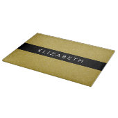 金ゴールドグリッター、グリッターの背景、名前 カッティングボード (角)