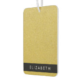 金ゴールドグリッター、グリッターの背景、名前 カーエアーフレッシュナー (左)