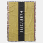 金ゴールドグリッター、グリッターの背景、名前 スローブランケット (正面縦)