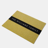 金ゴールドグリッター、グリッターの背景、名前 ドアマット (アングル)