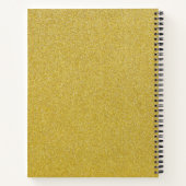 金ゴールドグリッター、グリッターの背景、名前 ノートブック (裏面)