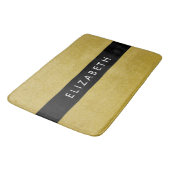 金ゴールドグリッター、グリッターの背景、名前 バスマット (アングル)