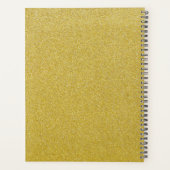 金ゴールドグリッター、グリッターの背景、名前 プランナー手帳 (裏面)