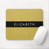 金ゴールドグリッター、グリッターの背景、名前 マウスパッド (マウス)