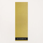 金ゴールドグリッター、グリッターの背景、名前 ヨガマット (正面)