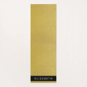 金ゴールドグリッター、グリッターの背景、名前 ヨガマット (裏面)