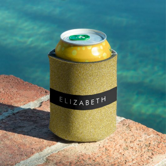 金ゴールドグリッター、グリッターの背景、名前 缶クーラー (インサイチュ プール)